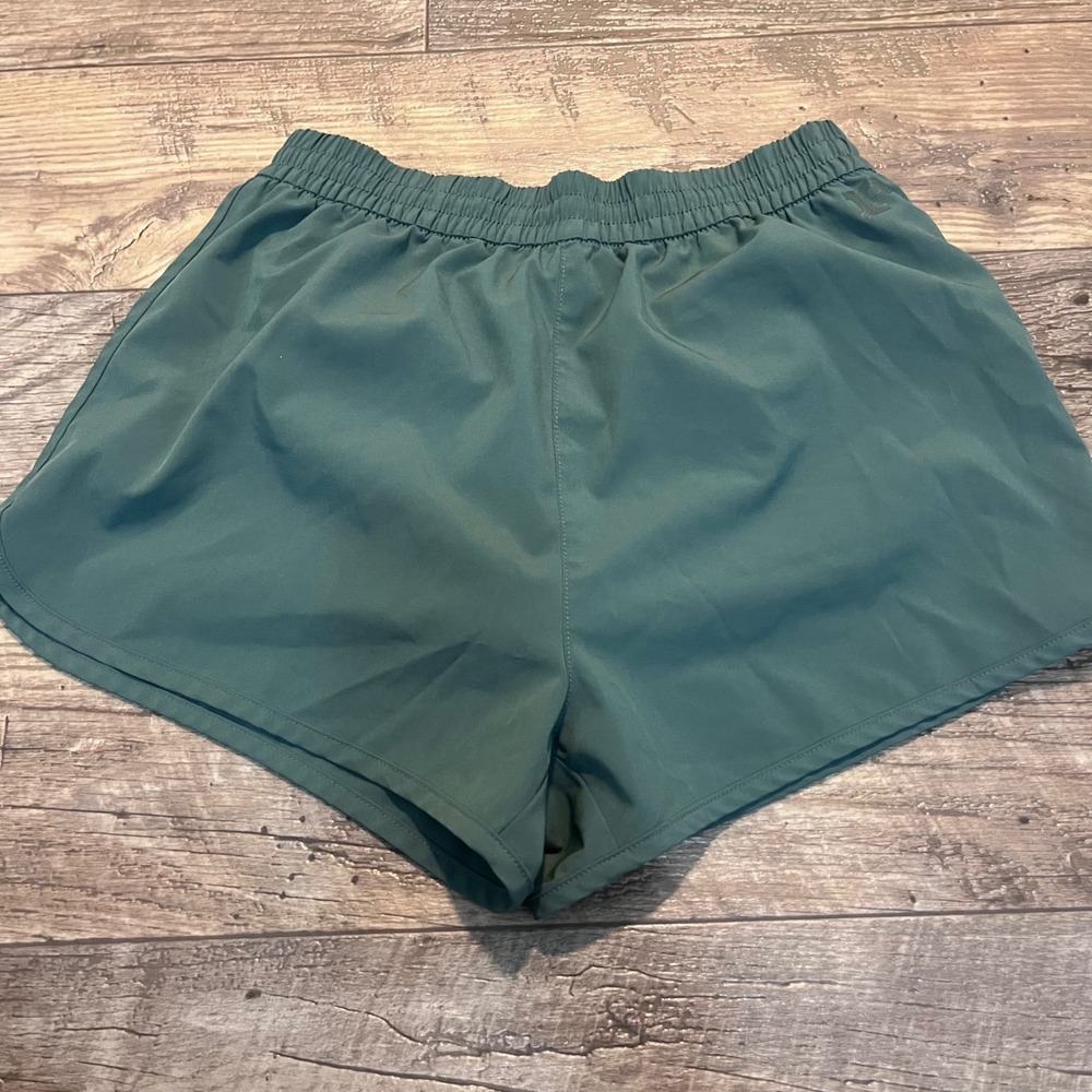 Pink Victoria's Secret Green Athletic Running‎ Shorts XS Elastic Waist Pocket